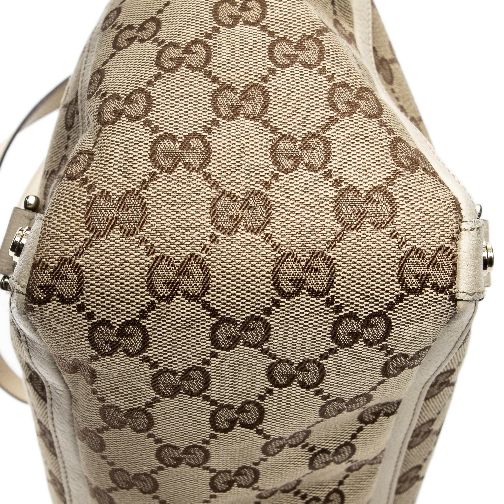 Shoulder Bag Large Abbey D-Ring Tote Ivory Monogrammed Canvas