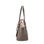 Shoulder Bag Small Swing Tote Brown Grained Calfskin Leather