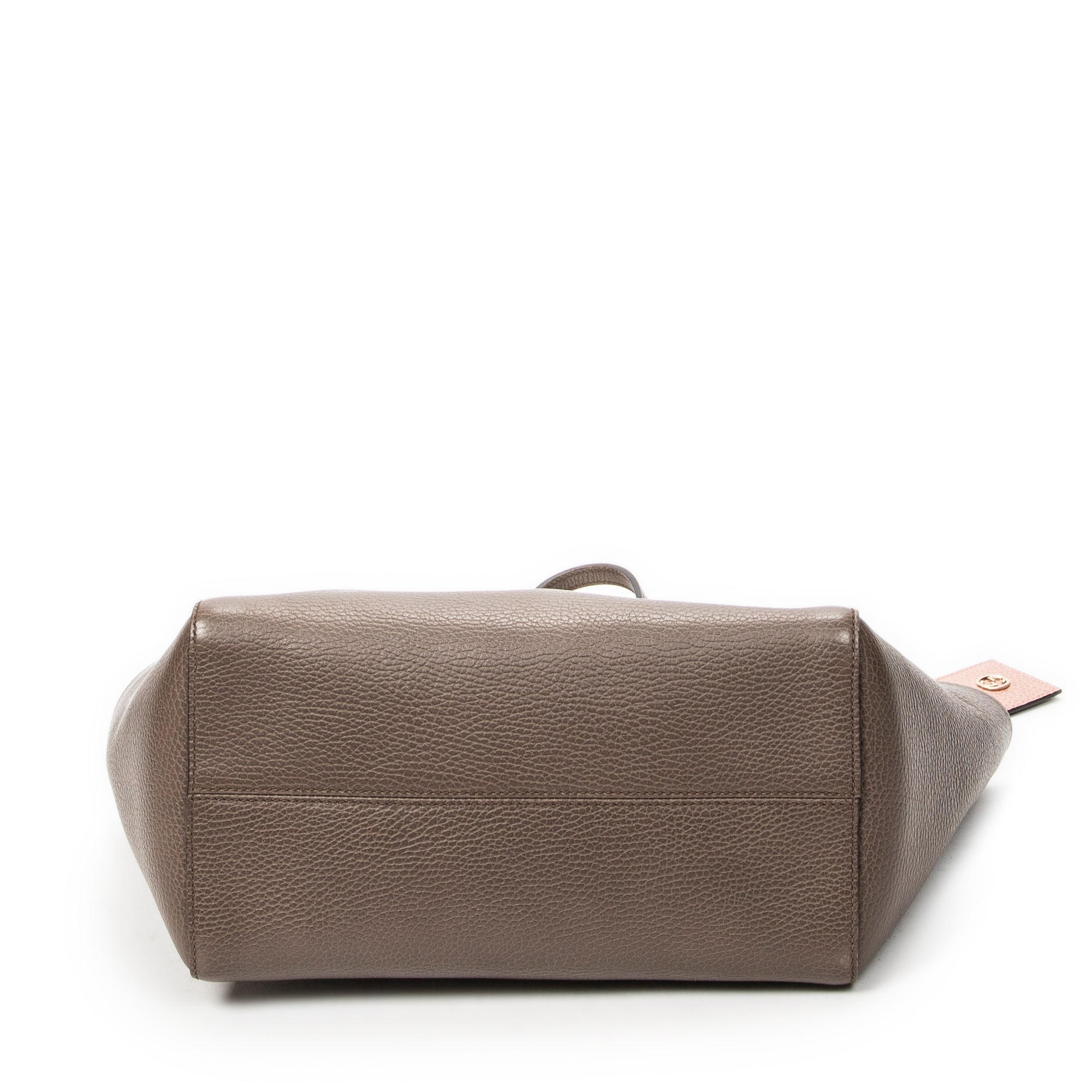 Shoulder Bag Small Swing Tote Brown Grained Calfskin Leather