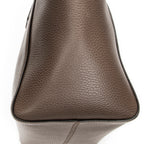 Shoulder Bag Small Swing Tote Brown Grained Calfskin Leather