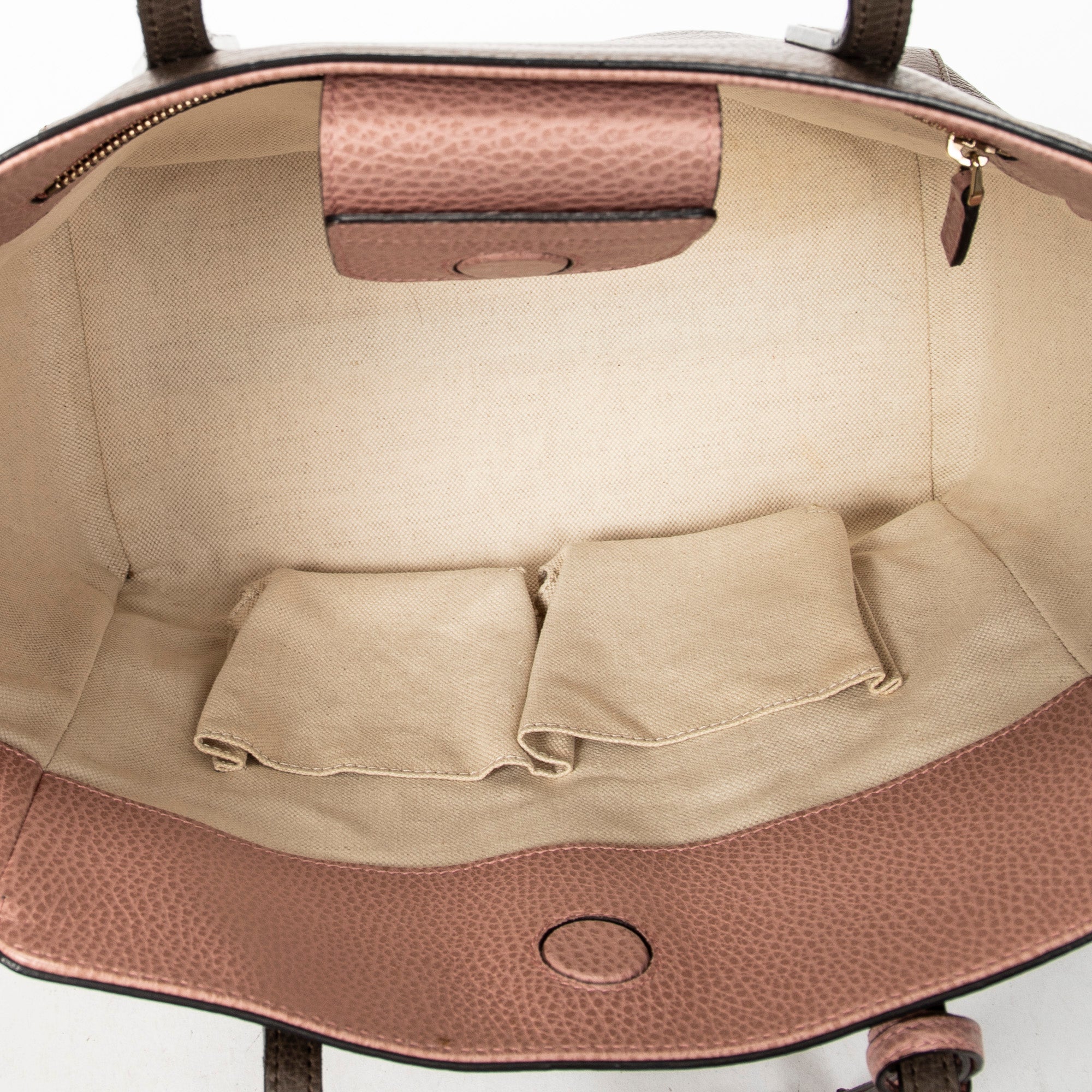 Shoulder Bag Small Swing Tote Brown Grained Calfskin Leather