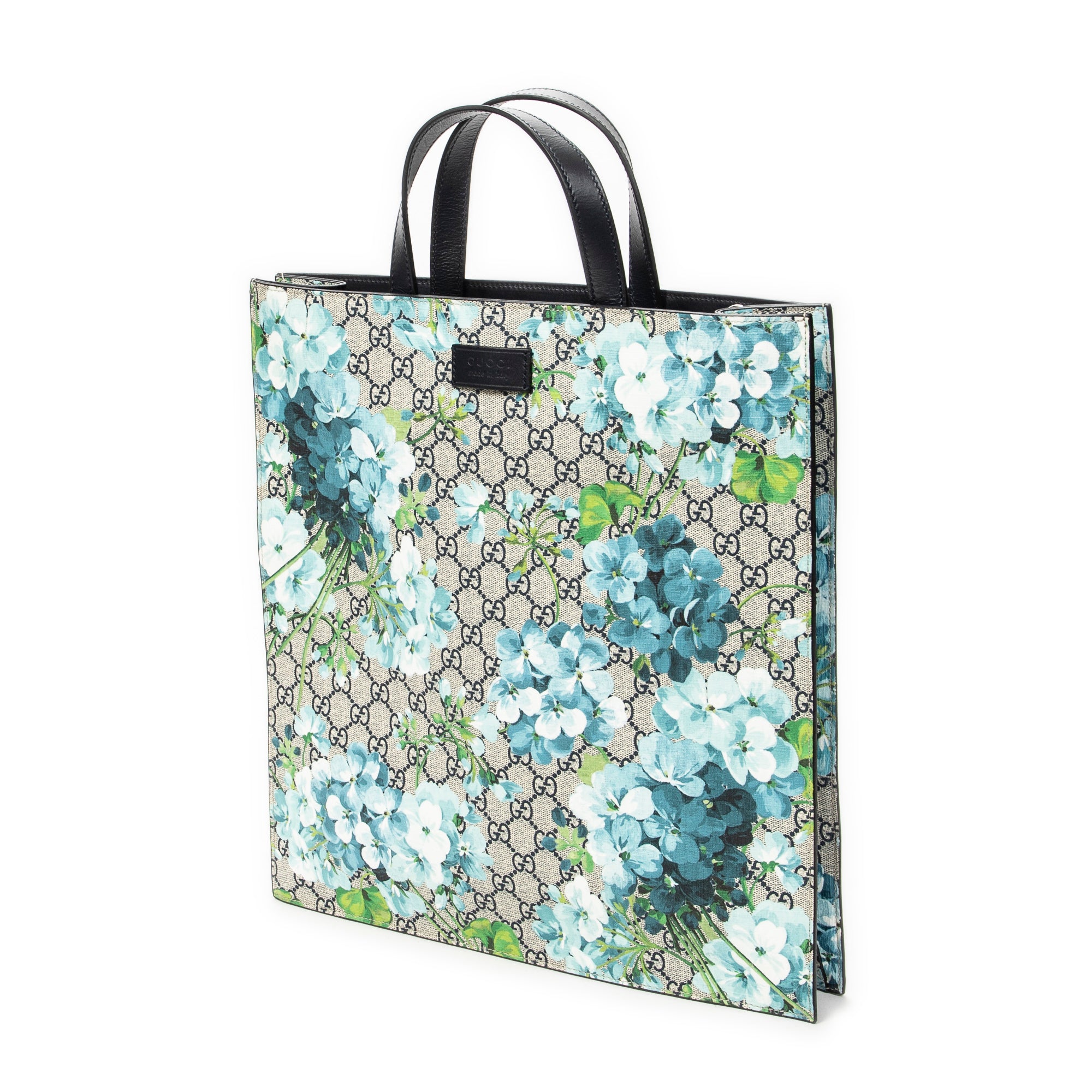 Handbag Blooms Shopping Tote Navy Blooms Supreme Coated Canvas