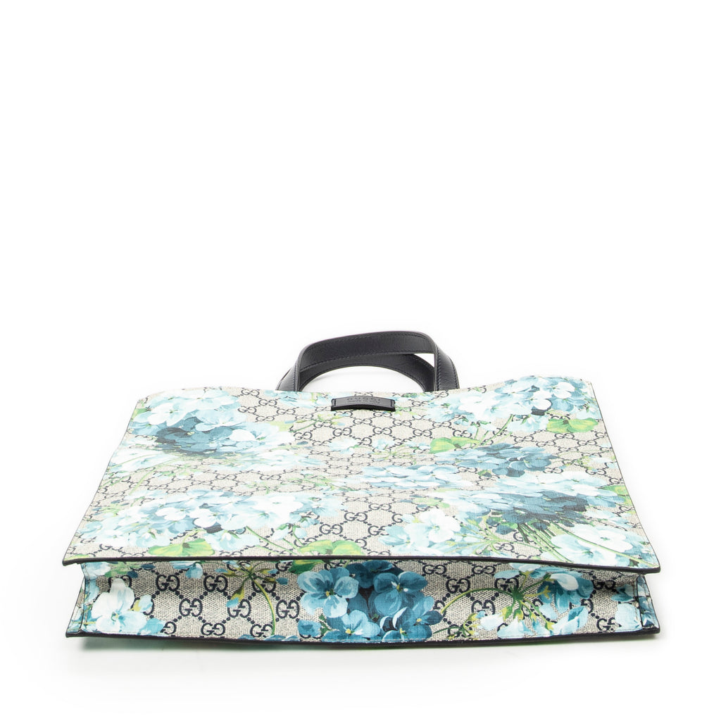 Handbag Blooms Shopping Tote Navy Blooms Supreme Coated Canvas
