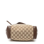Shoulder Bag Front Pocket Zip Tote Beige Monogrammed Canvas
