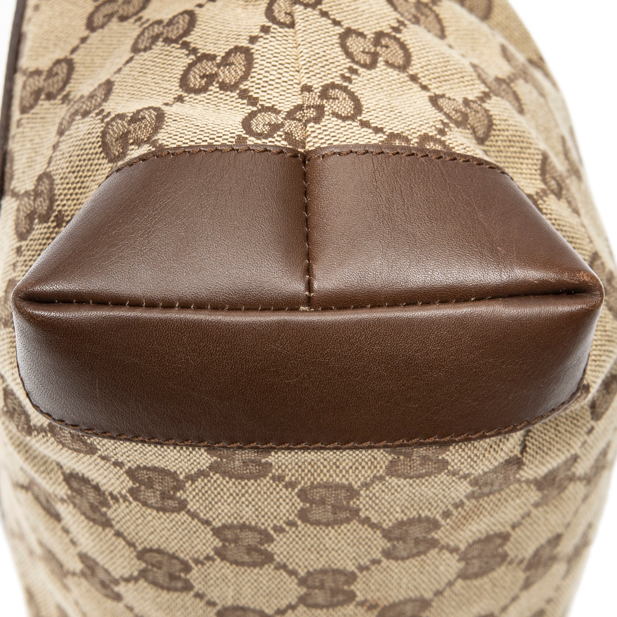 Shoulder Bag Front Pocket Zip Tote Beige Monogrammed Canvas