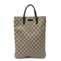 Handbag Flat Tote Brown Supreme Coated Canvas