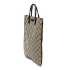 Handbag Flat Tote Brown Supreme Coated Canvas