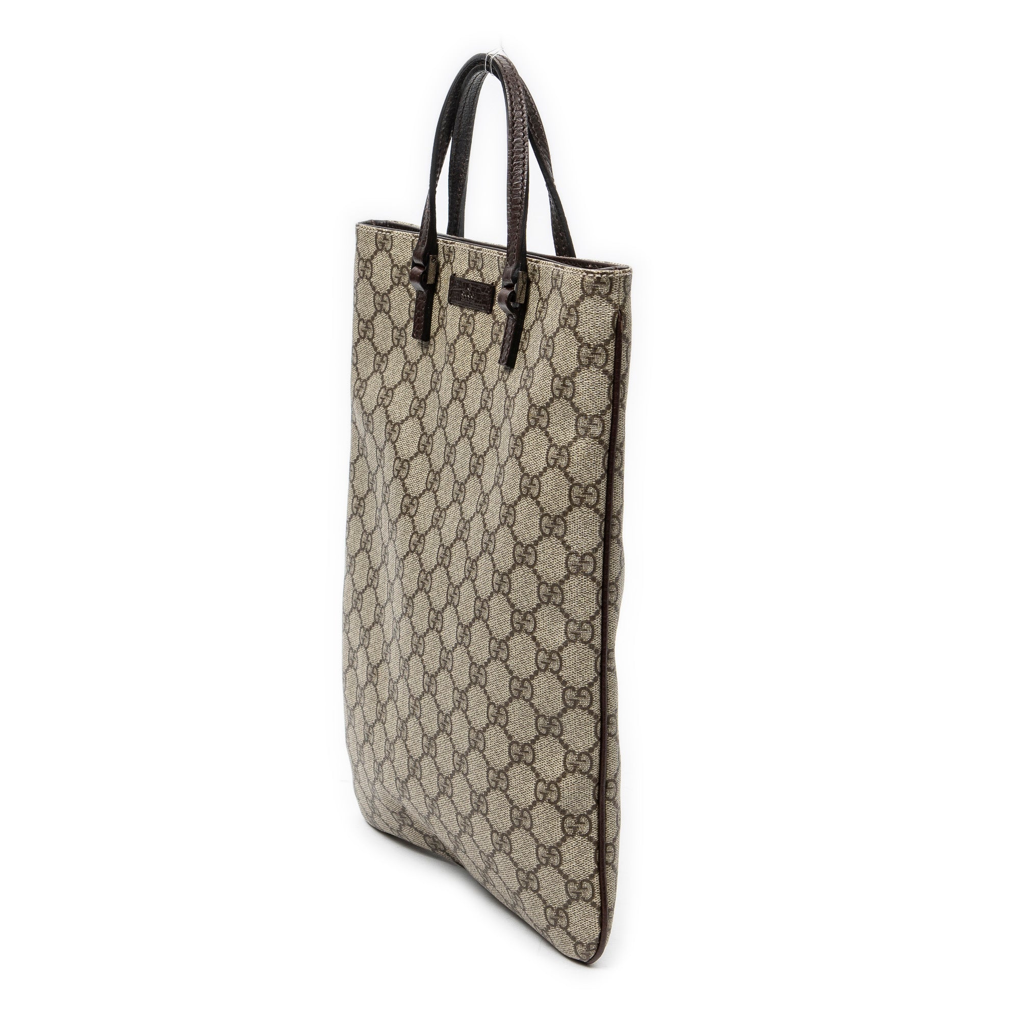 Handbag Flat Tote Brown Supreme Coated Canvas