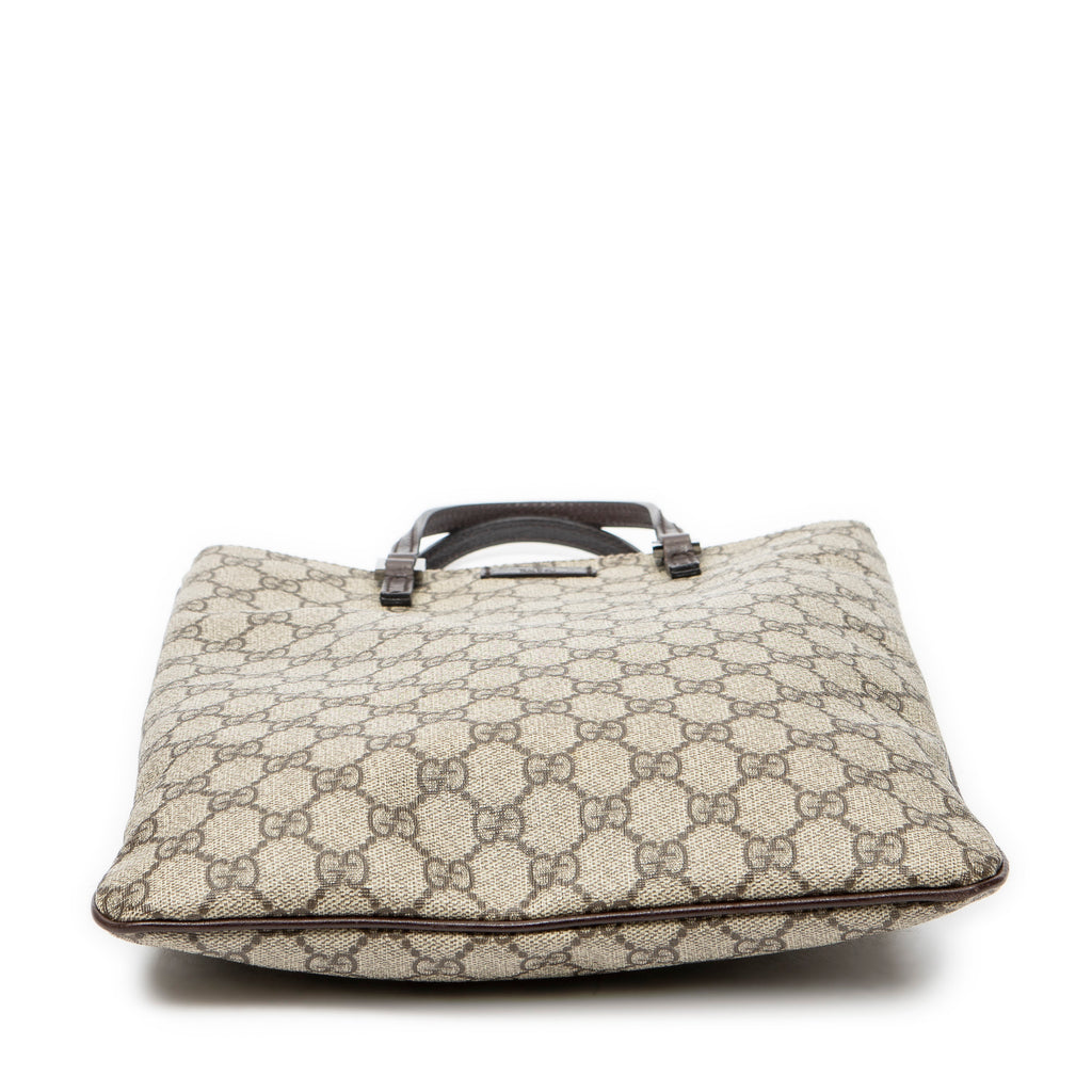 Handbag Flat Tote Brown Supreme Coated Canvas