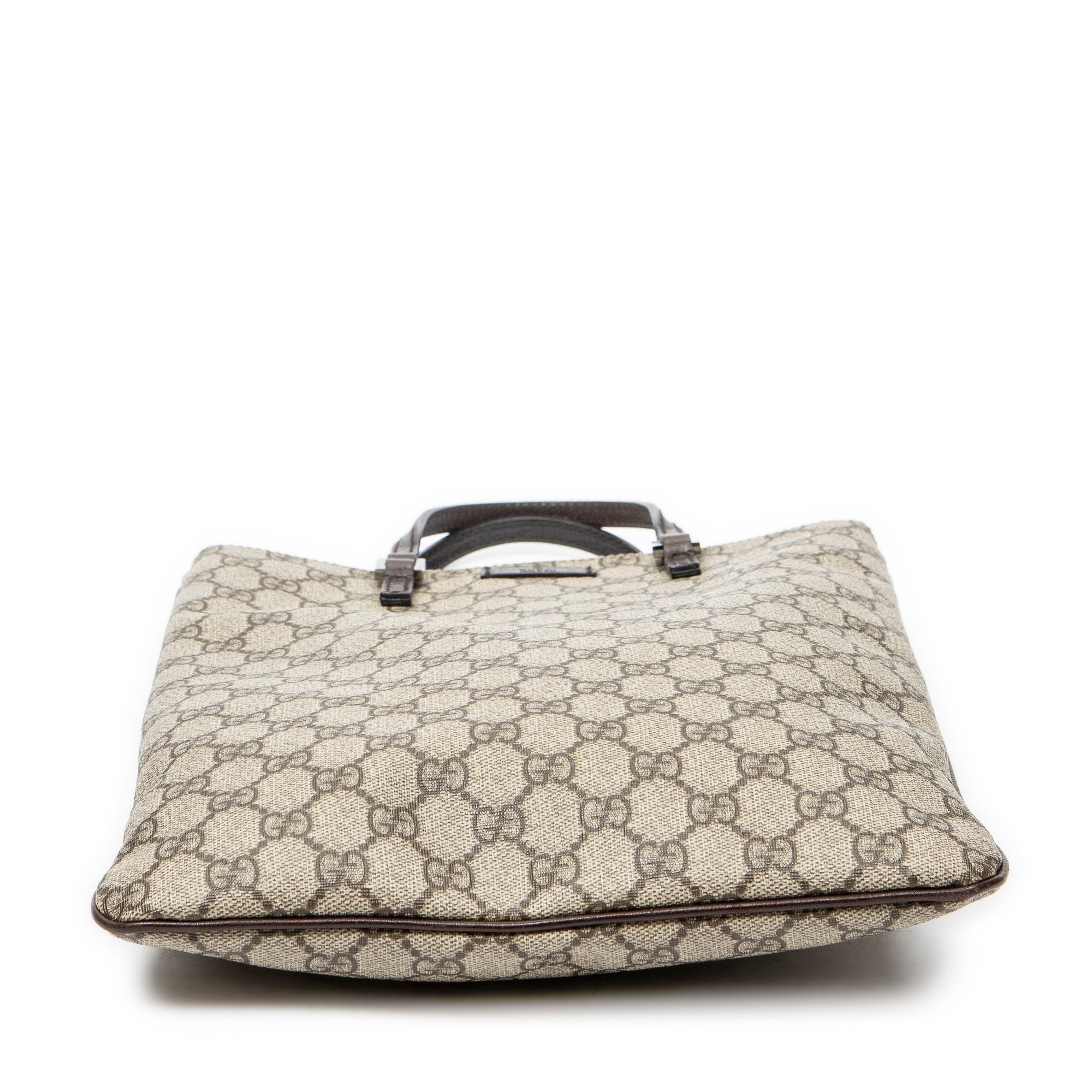 Handbag Flat Tote Brown Supreme Coated Canvas