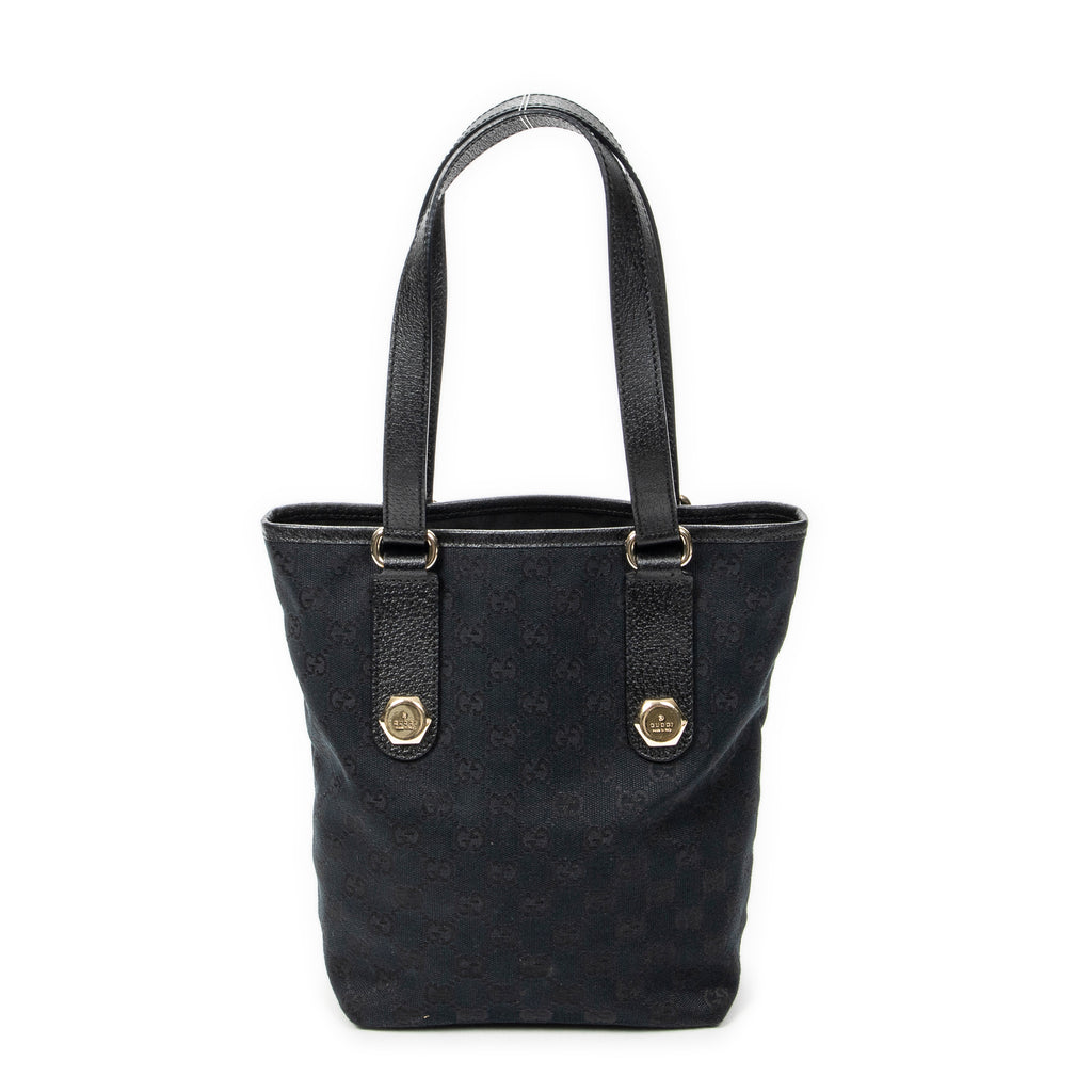 Shoulder Bag Charmy Bucket Tote Black Monogrammed Canvas