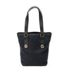 Shoulder Bag Charmy Bucket Tote Black Monogrammed Canvas