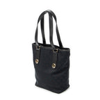 Shoulder Bag Charmy Bucket Tote Black Monogrammed Canvas