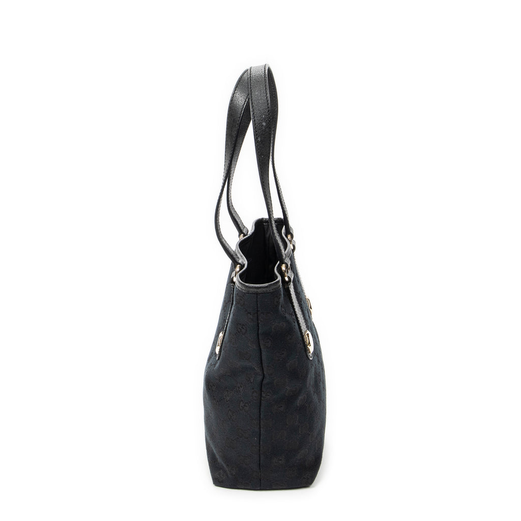 Shoulder Bag Charmy Bucket Tote Black Monogrammed Canvas