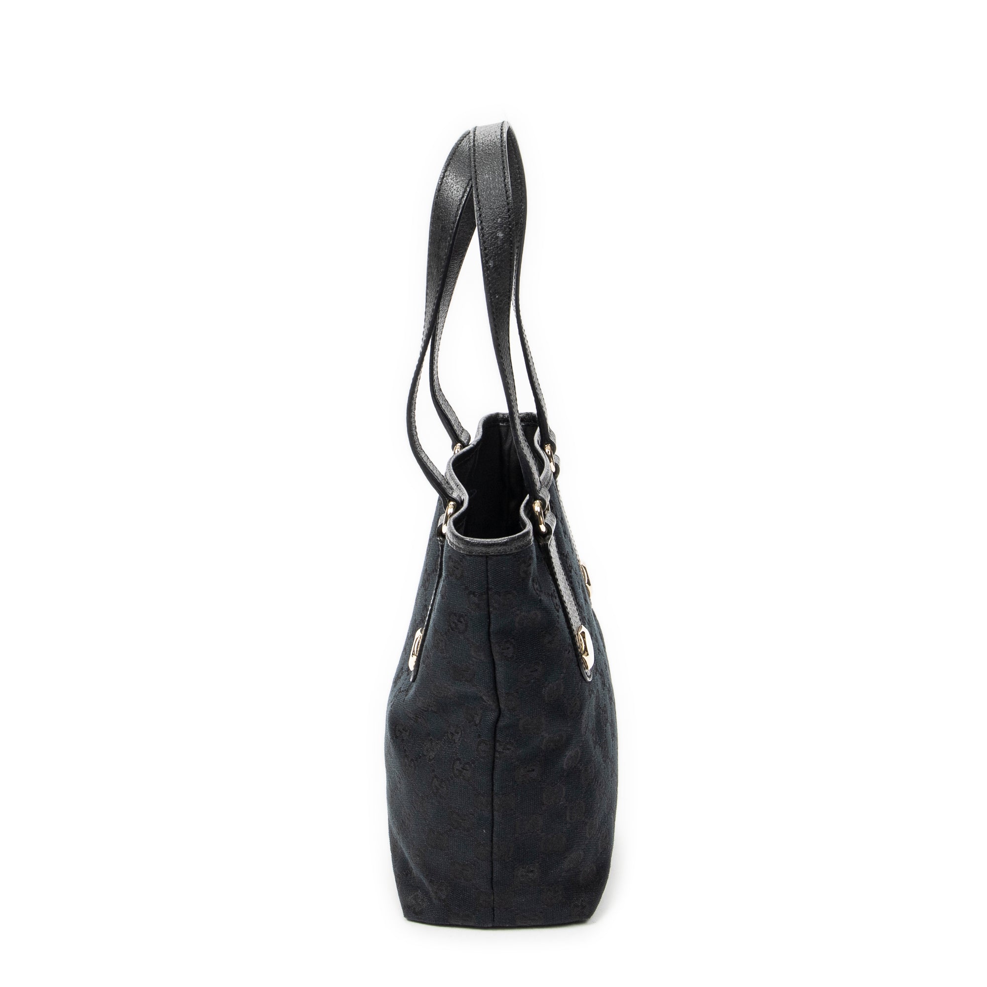 Shoulder Bag Charmy Bucket Tote Black Monogrammed Canvas