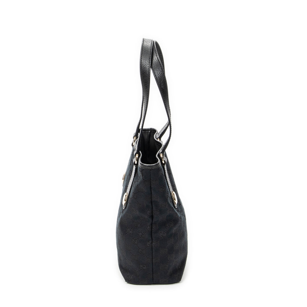 Shoulder Bag Charmy Bucket Tote Black Monogrammed Canvas