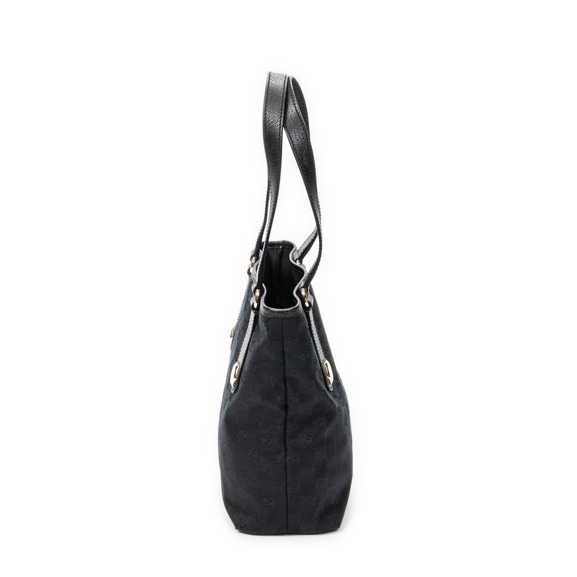 Shoulder Bag Charmy Bucket Tote Black Monogrammed Canvas