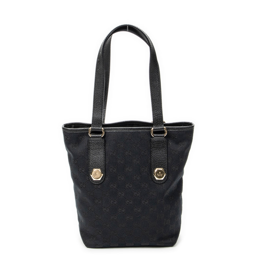 Shoulder Bag Charmy Bucket Tote Black Monogrammed Canvas