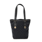 Shoulder Bag Charmy Bucket Tote Black Monogrammed Canvas