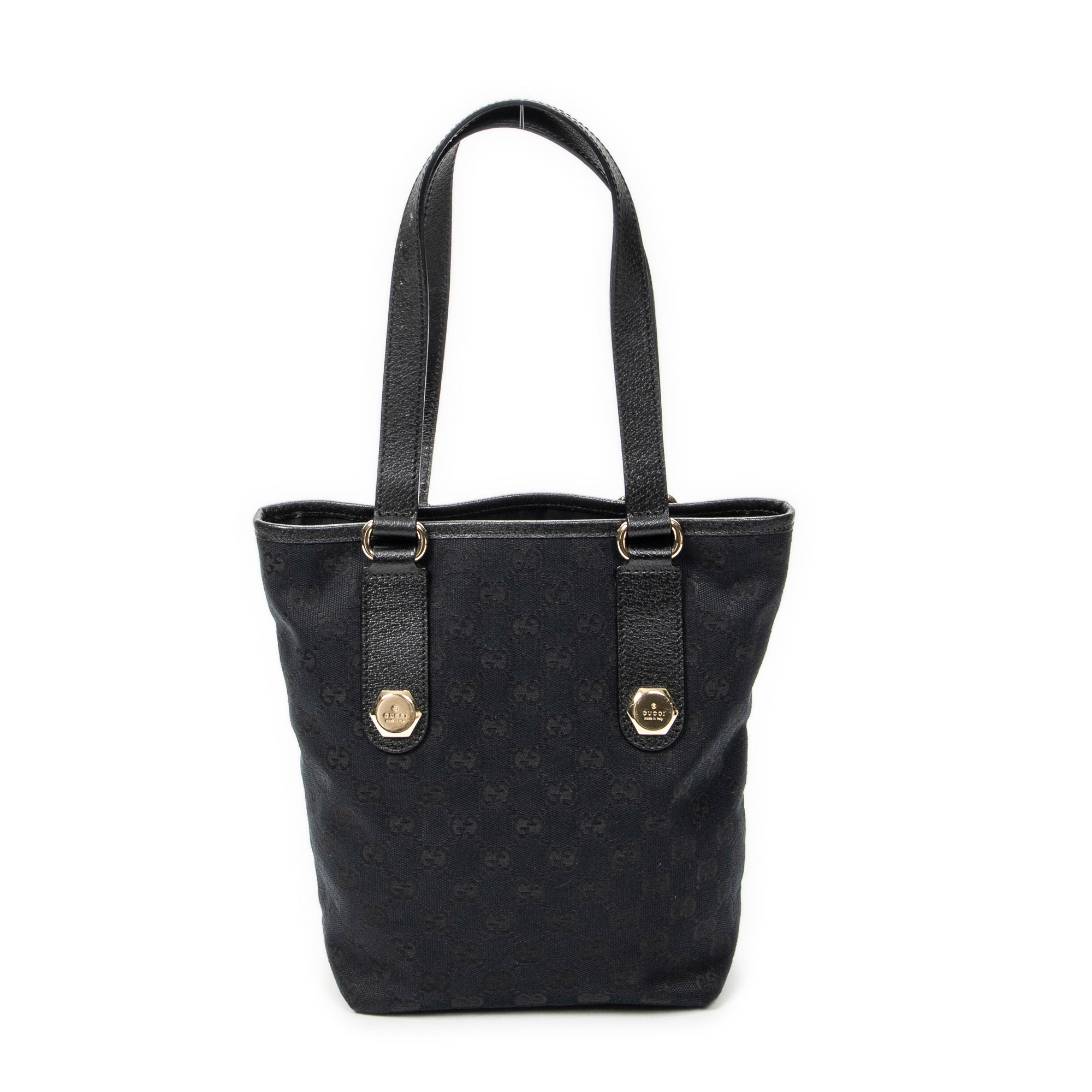 Shoulder Bag Charmy Bucket Tote Black Monogrammed Canvas