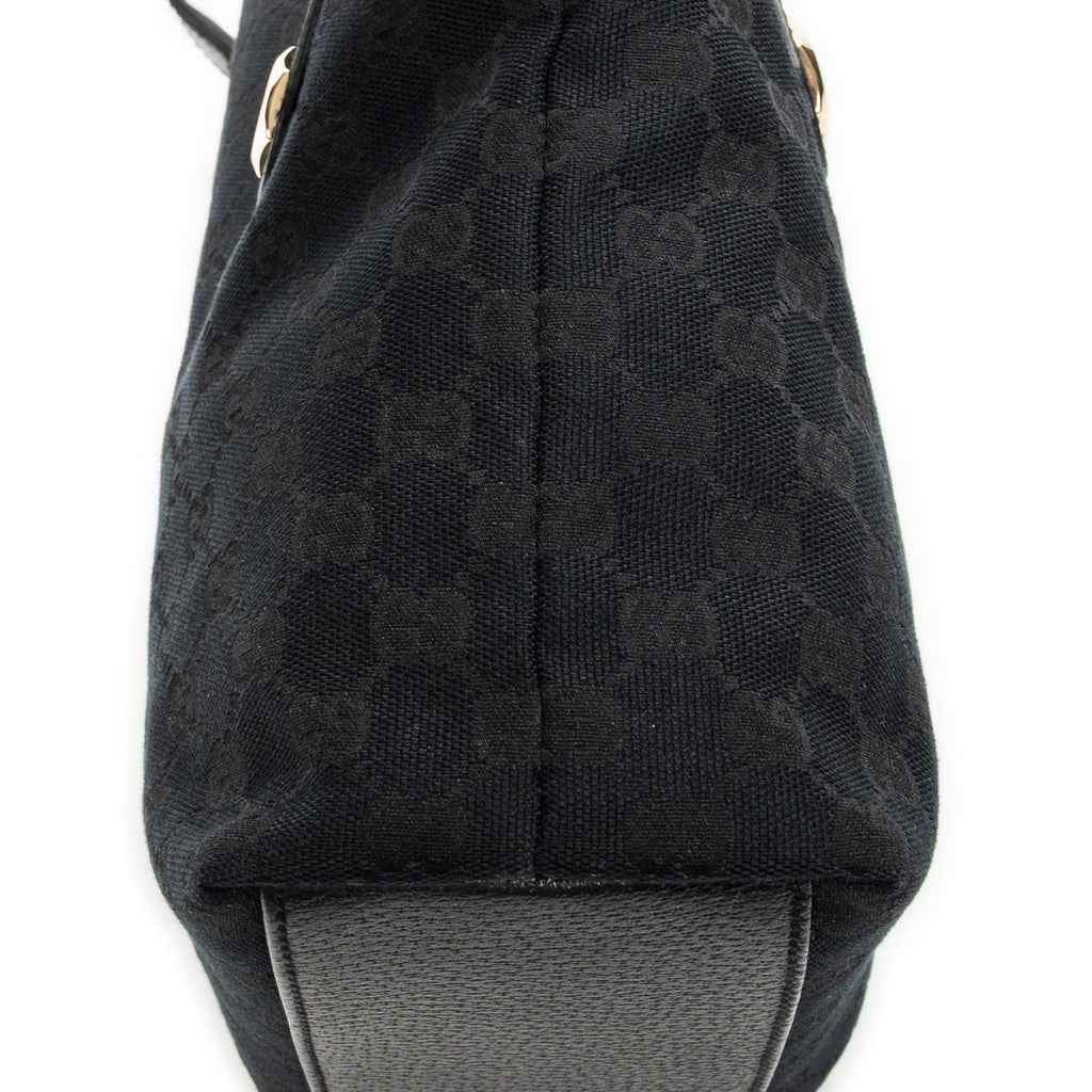 Shoulder Bag Charmy Bucket Tote Black Monogrammed Canvas