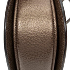 Shoulder Bag Small Bamboo Top Handle Flap Bronze Grained Calfskin Leather