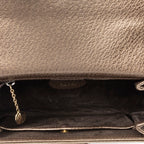 Shoulder Bag Small Bamboo Top Handle Flap Bronze Grained Calfskin Leather