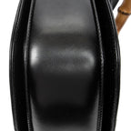 Shoulder Bag Medium Bamboo Top Handle Flap Black Smooth Calfskin Leather