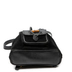 Sac à dos Mini Sac à dos Bambou Cuir Daim Noir