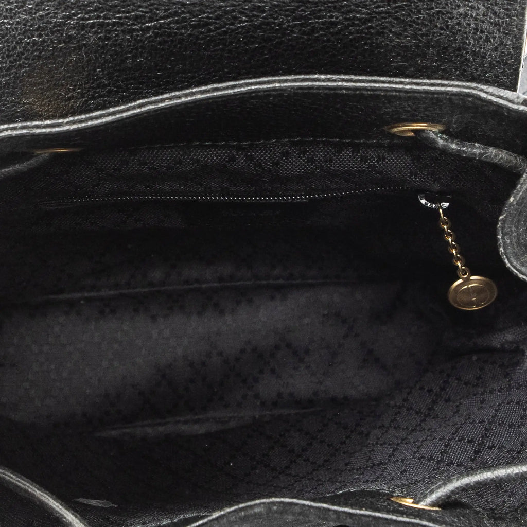 Sac à dos Mini Sac à dos Bambou Cuir Daim Noir
