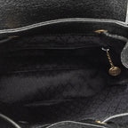 Sac à dos Mini Sac à dos Bambou Cuir Daim Noir