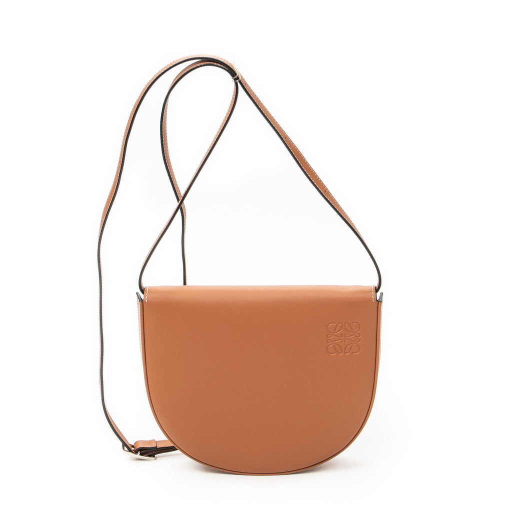 Shoulder Bag Small Heel Pouch Brown Smooth Leather