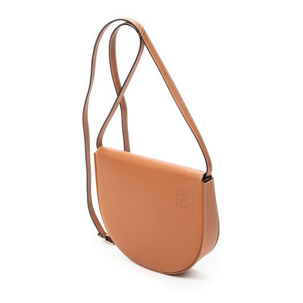 Shoulder Bag Small Heel Pouch Brown Smooth Leather
