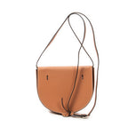 Shoulder Bag Small Heel Pouch Brown Smooth Leather