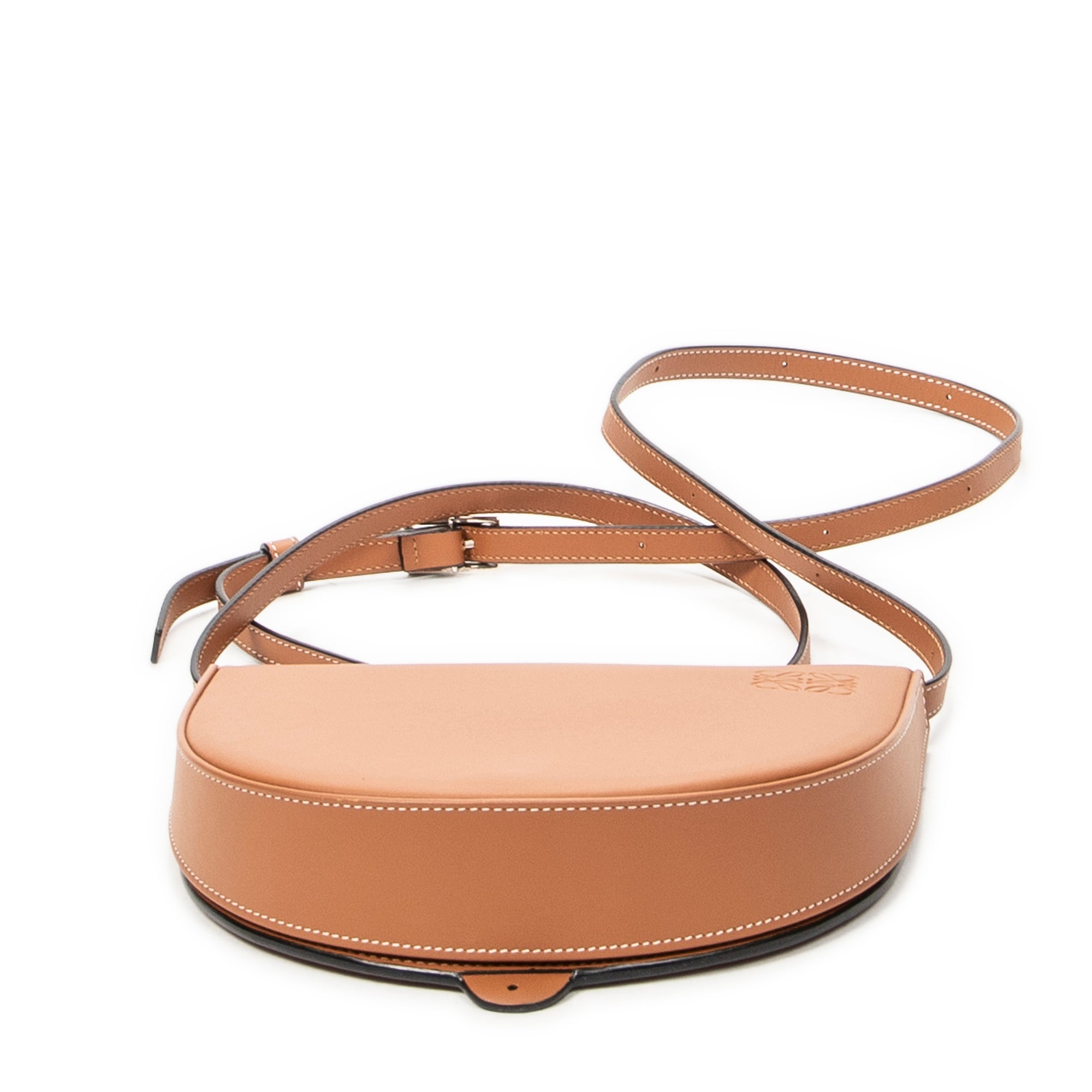 Shoulder Bag Small Heel Pouch Brown Smooth Leather