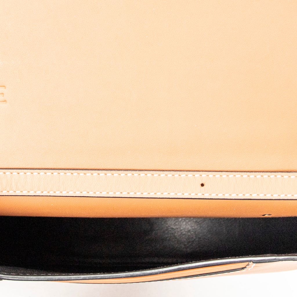 Shoulder Bag Small Heel Pouch Brown Smooth Leather