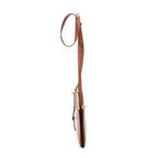Shoulder Bag Gate Double Zip Pouch Crossbody Brown Calfskin Leather
