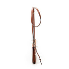 Shoulder Bag Gate Double Zip Pouch Crossbody Brown Calfskin Leather