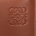 Shoulder Bag Gate Double Zip Pouch Crossbody Brown Calfskin Leather