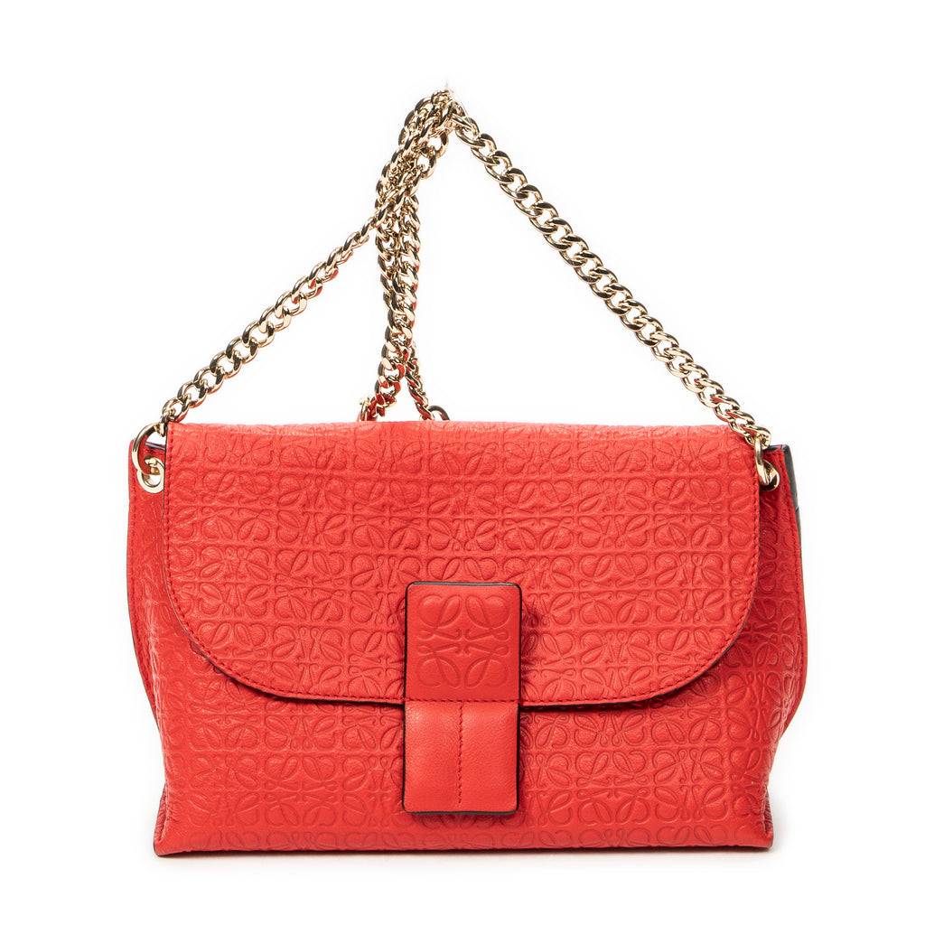 Shoulder Bag Anagram Avenue Crossbody Red Anagram Embossed Leather