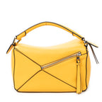 Shoulder Bag Small Puzzle Bag Yellow Calfskin Leather