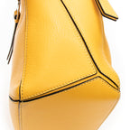 Shoulder Bag Small Puzzle Bag Yellow Calfskin Leather