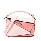 Shoulder Bag Small Puzzle Bag Pink Calfskin Leather