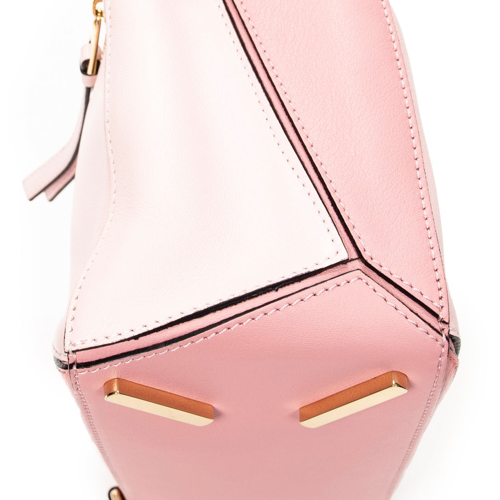 Shoulder Bag Small Puzzle Bag Pink Calfskin Leather