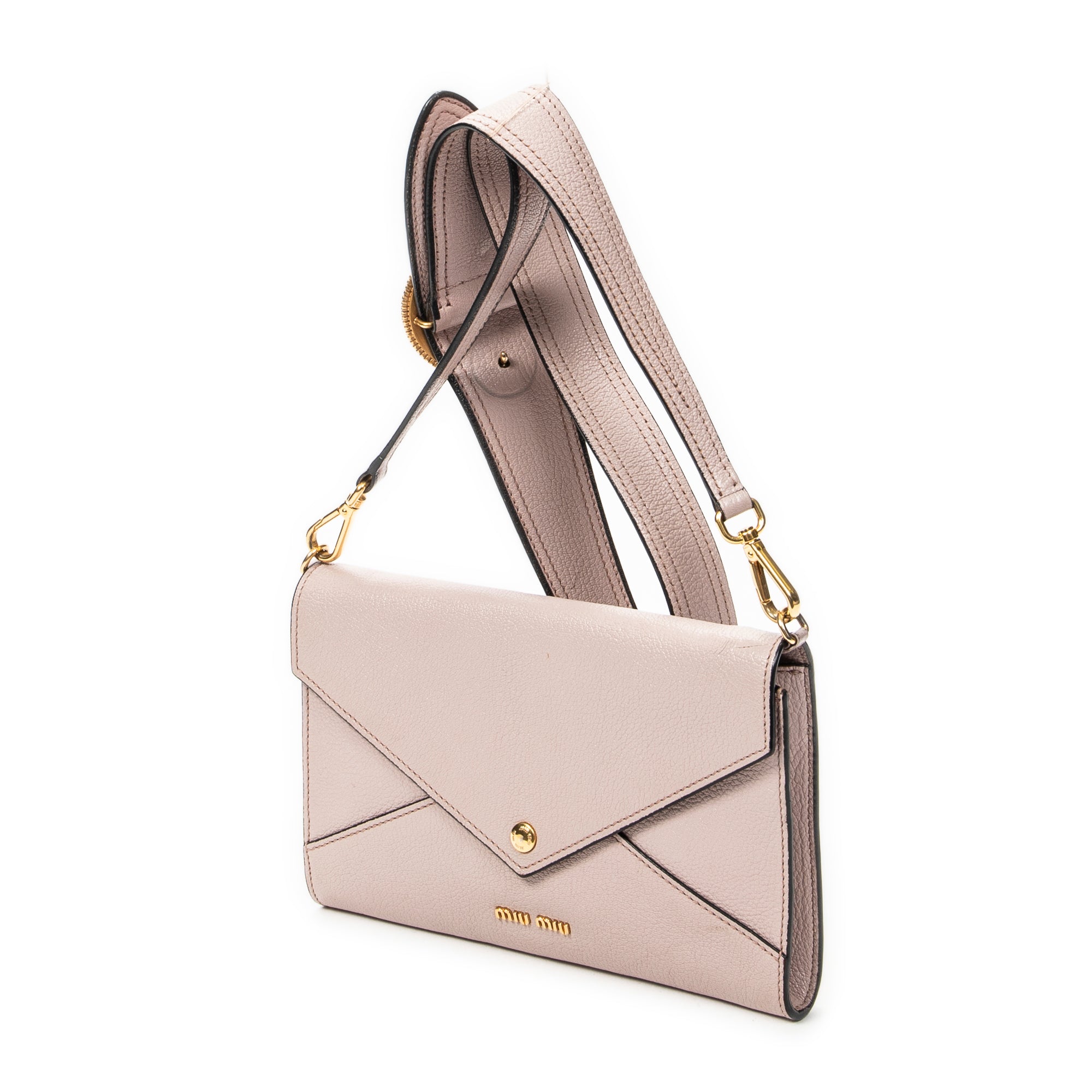 Shoulder Bag Envelope Clutch Pink Madras Leather