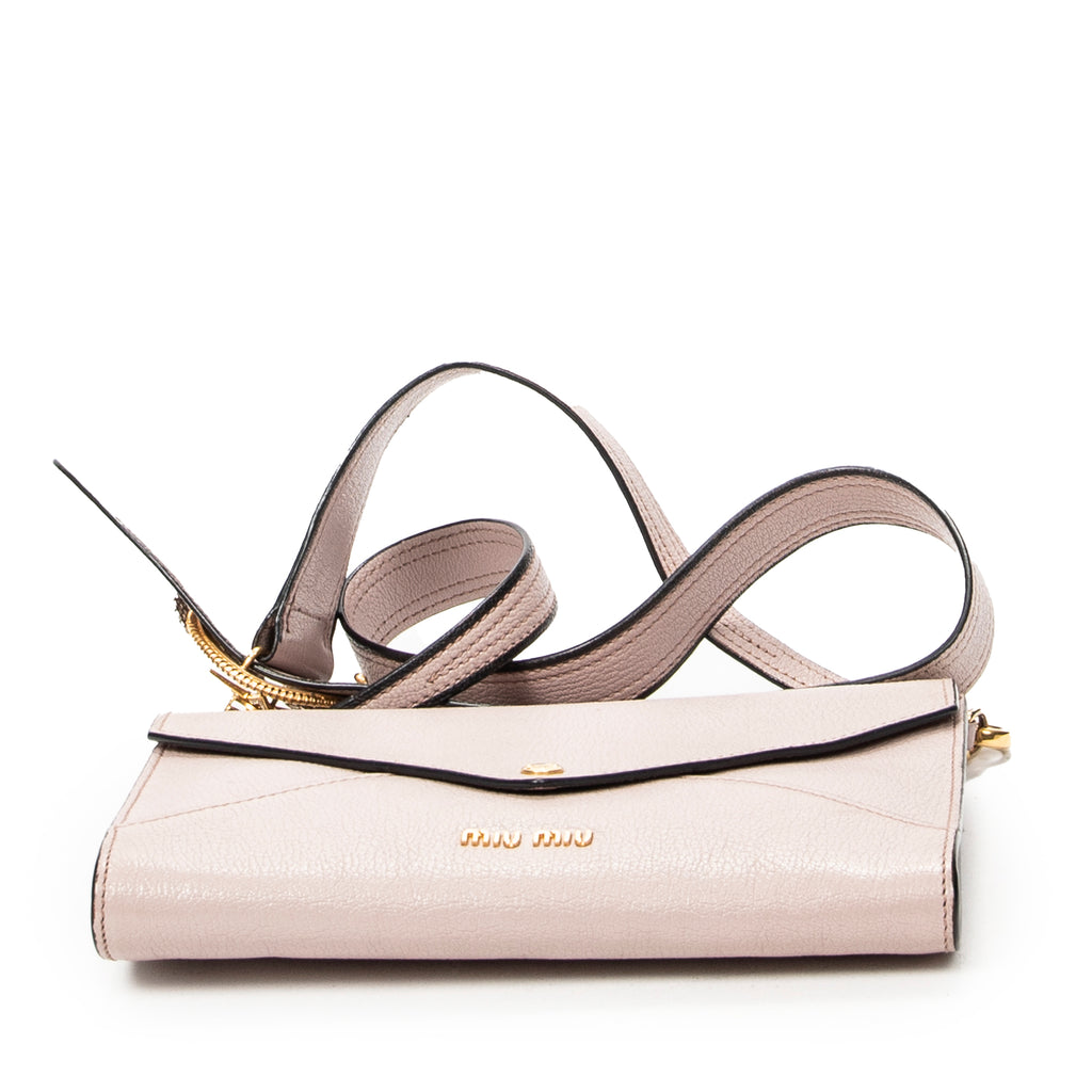 Shoulder Bag Envelope Clutch Pink Madras Leather