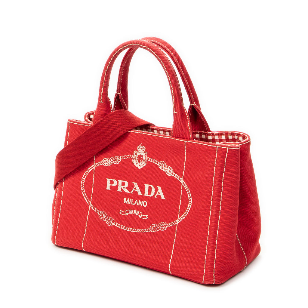 Shoulder Bag Small Canapa Tote Red Canapa Canvas