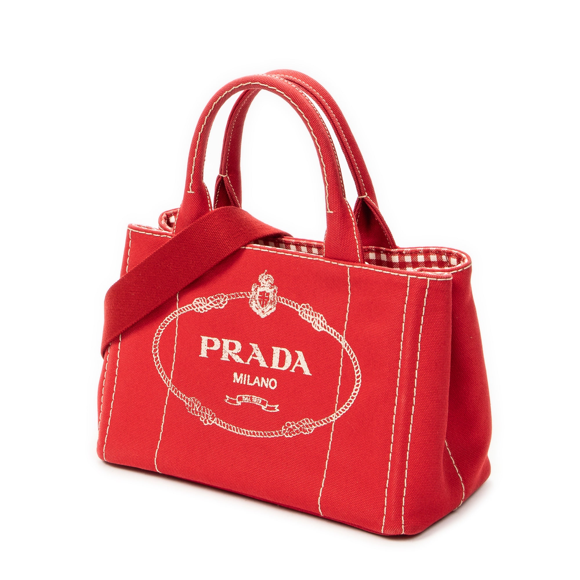 Shoulder Bag Small Canapa Tote Red Canapa Canvas