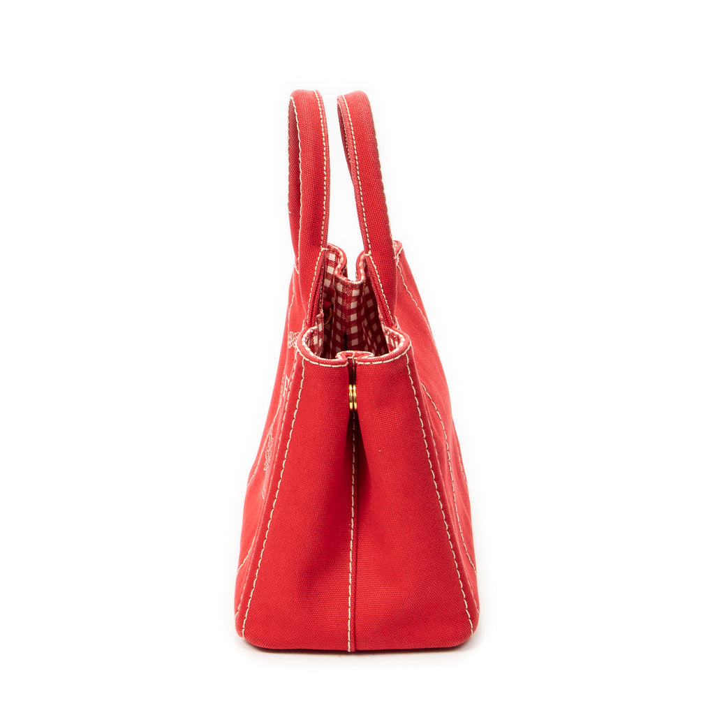Shoulder Bag Small Canapa Tote Red Canapa Canvas