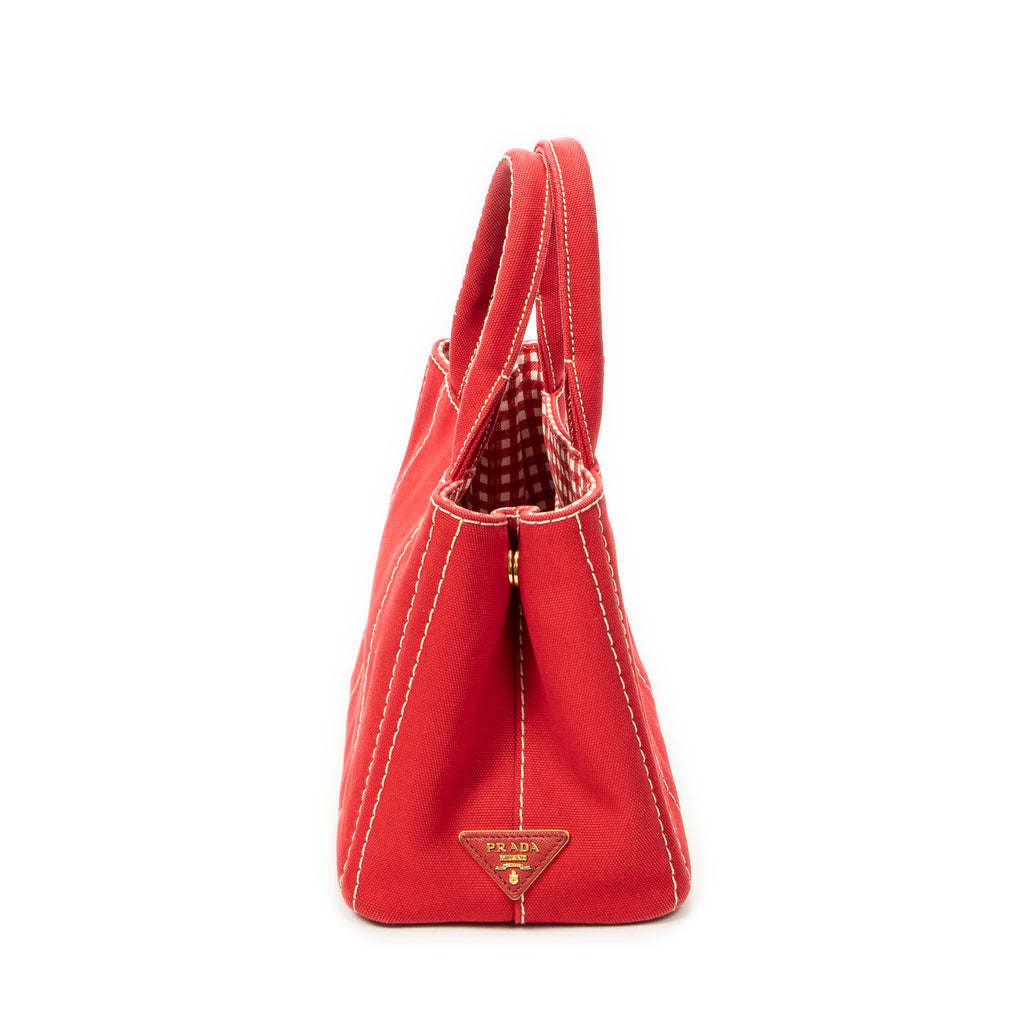 Shoulder Bag Small Canapa Tote Red Canapa Canvas